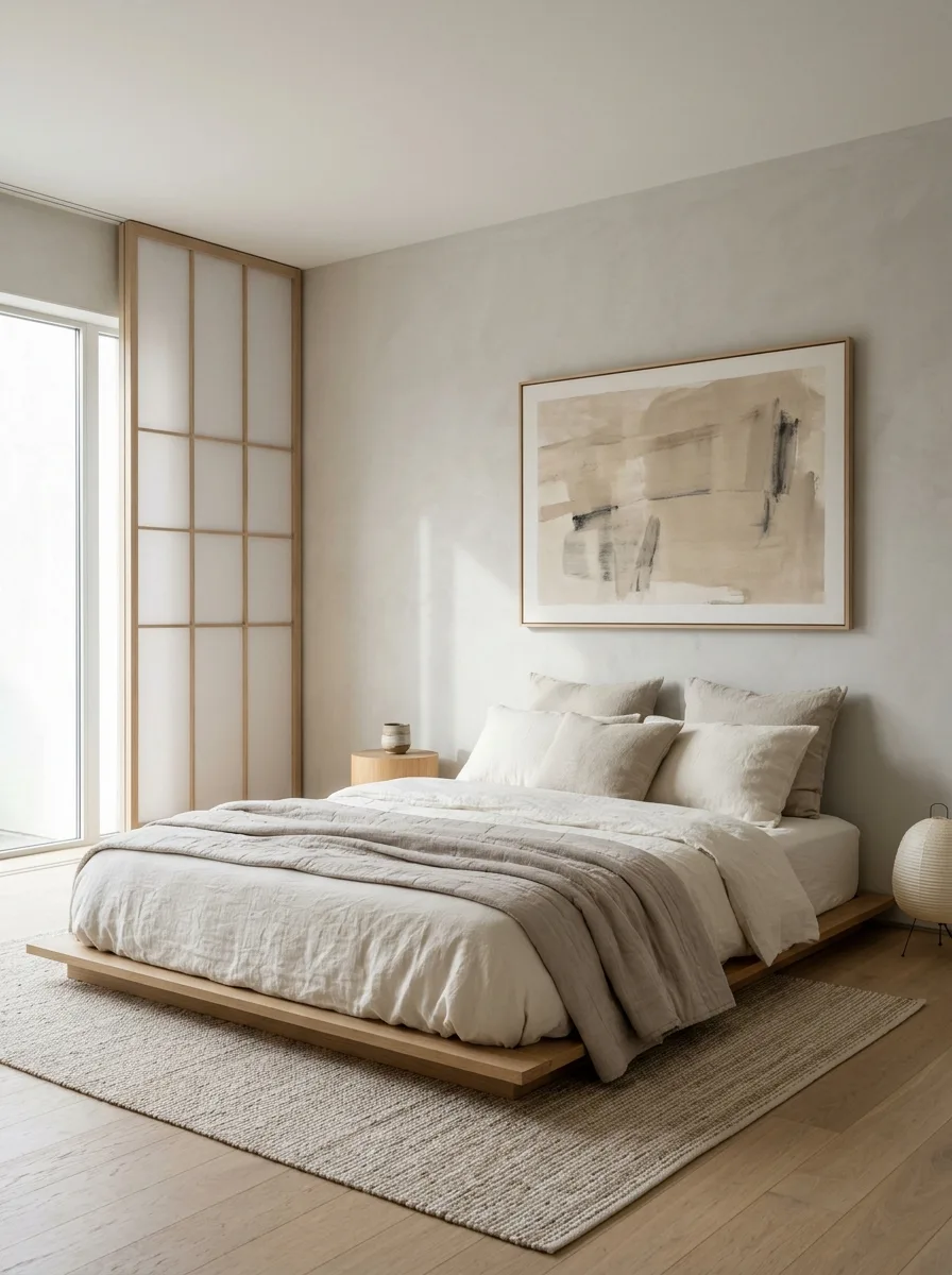 6. No Bedframe Bedroom Ideas: A Low Platform or Floor Bed