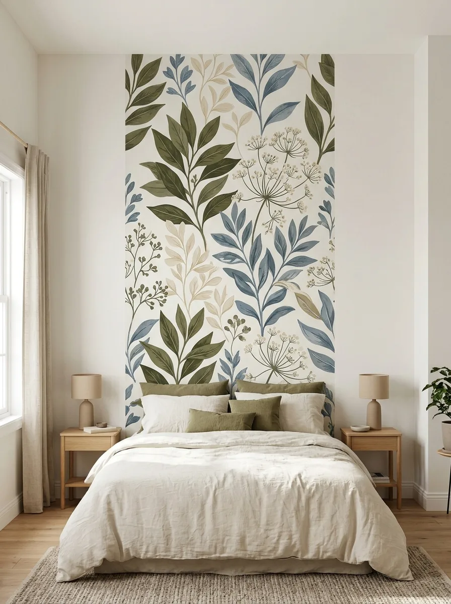 8. Bed Inspo: A Peel-and-Stick Wallpaper Panel